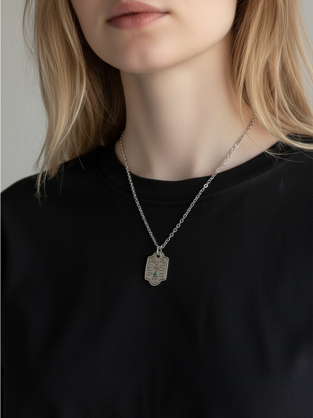 10/2 Effy Sterling Silver Pendant Necklace with Green Accent